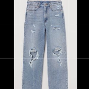 these are loose bottomed, straight high waisted pants!